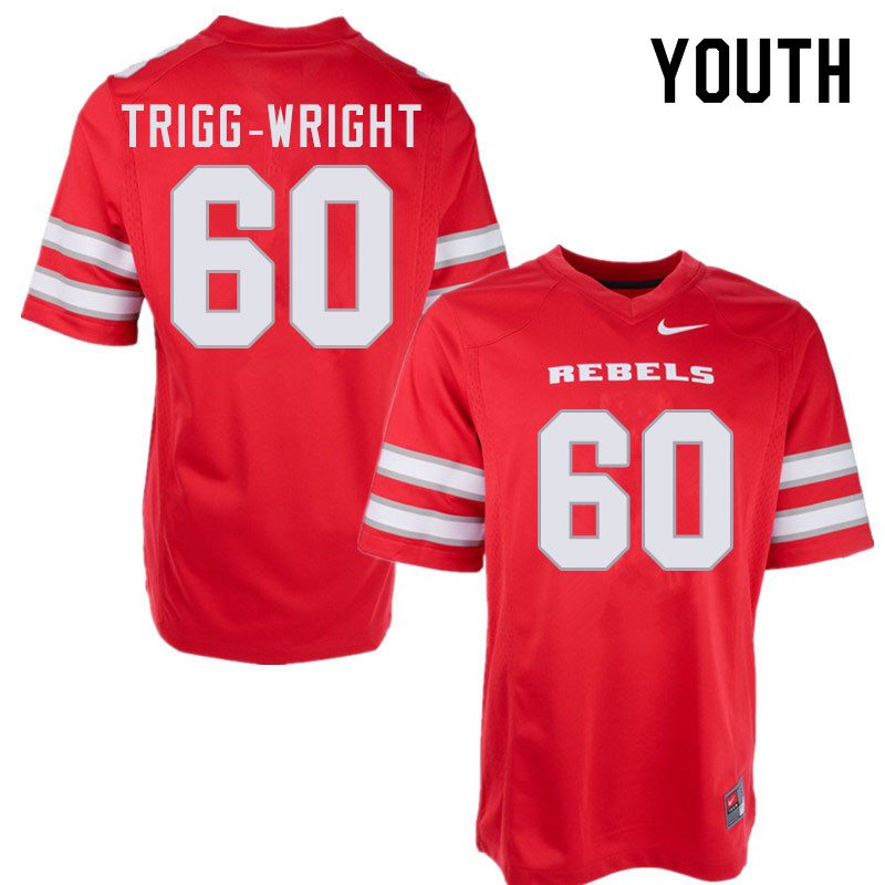 Youth #60 Amani Trigg-Wright UNLV Rebels College Football Jerseys Sale-Red - Click Image to Close